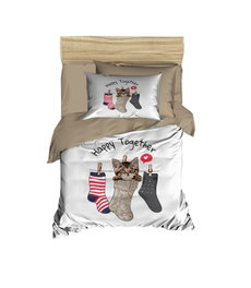 L'essentiel linge de maison Juego de funda nórdica PH194 en Caqui, Beige y Marrón